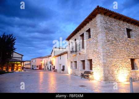 Street and facades in Torremocha del Jarama, Madrid, Spain Stock Photo