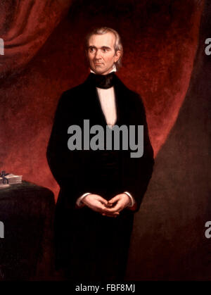 James Polk. Portrait of 11th US President James K Polk by George Peter Alexander Healy, 1858 Stock Photo