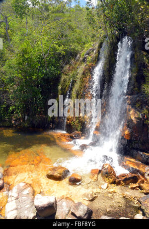 Water fall at Alto Paraiso de Goias chapada dos veadeiros Goias state, Brazil Stock Photo