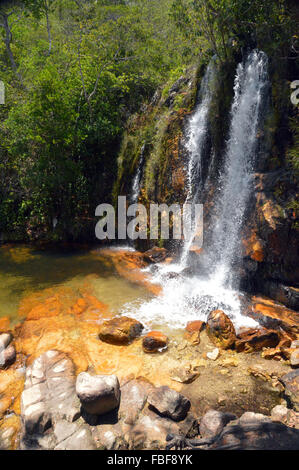 Water fall at Alto Paraiso de Goias chapada dos veadeiros Goias state, Brazil Stock Photo