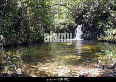 Water fall at Alto Paraiso de Goias chapada dos veadeiros Goias state, Brazil Stock Photo