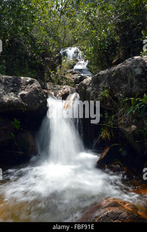 Water fall at Alto Paraiso de Goias chapada dos veadeiros Goias state, Brazil Stock Photo