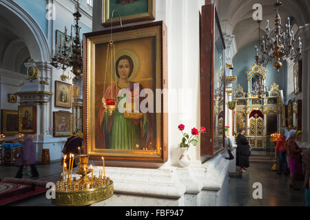 MINSK, BELARUS - AUGUST 27, 2014: Interior Of Cathedral Of Holy Spirit In Minsk - The Main Orthodox Church Of Belarus Stock Photo
