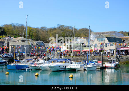 Boats in the harbour at Padstow, Cornwall, England, UK Stock Photo
