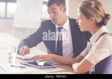 Business people using tablet Stock Photo