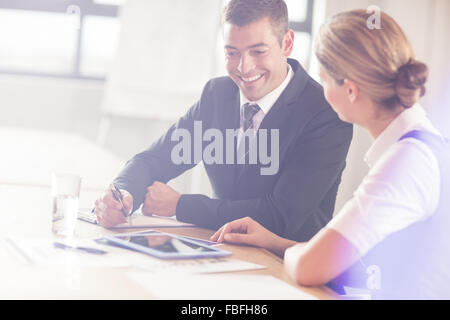 Business people using tablet Stock Photo
