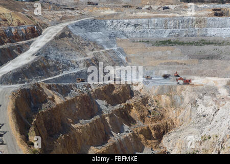 The Waihi Gold Mine is an open pit mine right in the centre of the city of Waihi, Waikato, New Zealand. Stock Photo