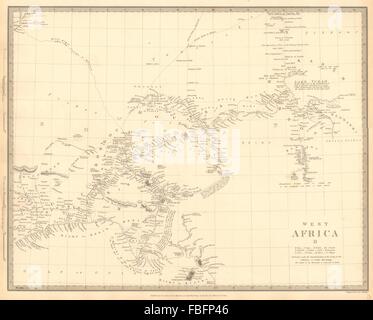 NIGERIA: Bight of Benin to Lake Chad. Yariba Houssa Borgou. SDUK, 1848 old map