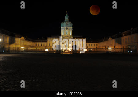 Bloody moon at the 28th September 2015 at the Charlottenburg Palace, Berlin. Stock Photo
