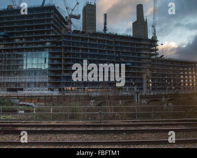 Battersea power station and the famous Dog's home development Stock Photo