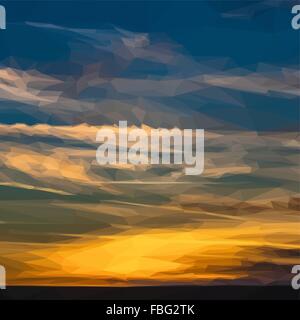 Low poly design triangular sky sunset nature polygon Stock Vector