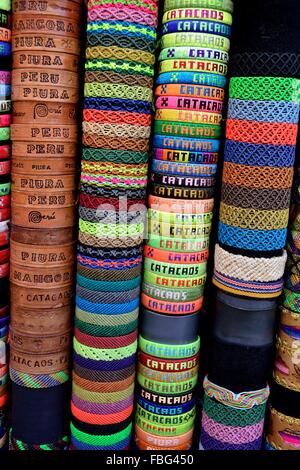 Bracelets - Market in CATACAOS. Department of Piura .PERU Stock Photo