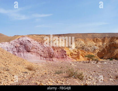 Beautiful red and pink colors of the sandstone of the Red Canyon in the mountains of Southern Eilat, Israel Stock Photo