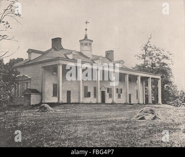 George Washington's house, Mount Vernon, Virginia, antique print 1895 Stock Photo
