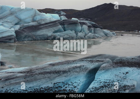 Joekulsarlon, glacier and lake at Iceland in December. Stock Photo