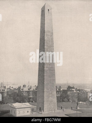 The Bunker Hill Monument, Charlestown, Massachusetts, antique print 1895 Stock Photo