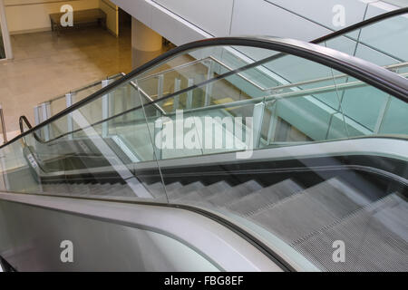 Modern escalator. Side view from top to down Stock Photo