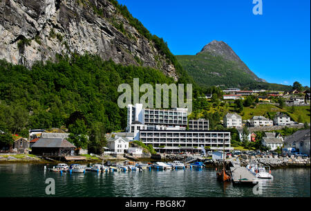 Hotel Geiranger, Geirangerfjord, Geiranger, Møre og Romsdal, Norway Stock Photo