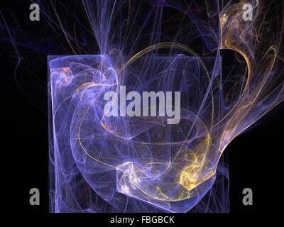 Digital Fractal on Black Stock Photo