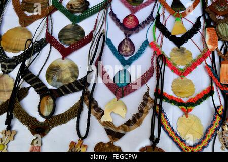 Necklaces- Market in CATACAOS. Department of Piura .PERU Stock Photo