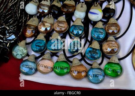 Necklaces- Market in CATACAOS. Department of Piura .PERU Stock Photo