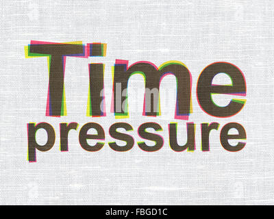 Timeline concept: Time Pressure on fabric texture background Stock Photo