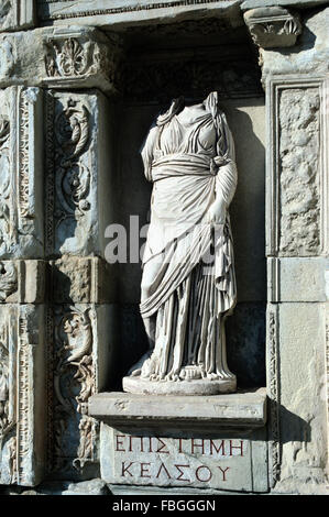 Statue of Episteme, or Personification of Knowledge or Science Statue (110-135AD) Celsus Library, Ephesus, Selçuk, Turkey Stock Photo