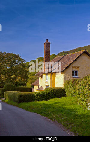 Cottage on the Holnicote Estate in the village of Bossington, Somerset, England, UK Stock Photo