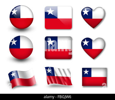 The Chile flag Stock Photo