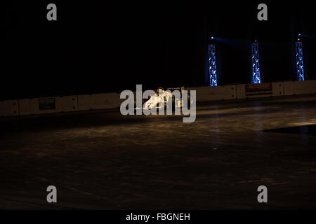 Birmingham, UK. 16th Jan, 2016. The Live Action Arena where drivers show off their skills and race various cars Credit:  steven roe/Alamy Live News Stock Photo