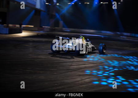 Birmingham, UK. 16th Jan, 2016. The Live Action Arena where drivers show off their skills and race various cars Credit:  steven roe/Alamy Live News Stock Photo