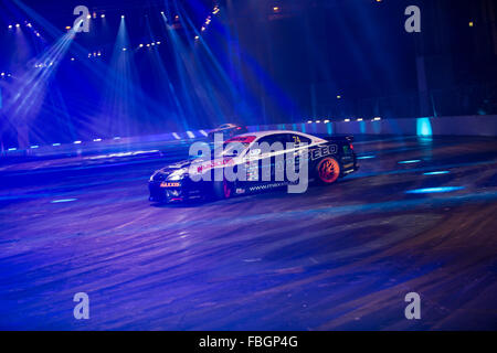 Birmingham, UK. 16th Jan, 2016. Japspeed drifting team entertaining the crowds in the Live Action Arena Credit:  steven roe/Alamy Live News Stock Photo