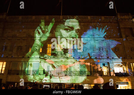 London, UK. 15th Jan, 2016.  195 Piccadilly by NOVAK at  Piccadilly during Lumiere London Event. The event runs from Jan 14 -17th, 6:30pm-10:30pm. Stock Photo