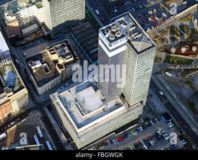 aerial view of the CIS Tower in Manchester, UK Stock Photo