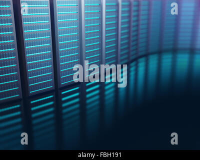 Servers lined up on an abstract background. Abstract image on technology concept. Stock Photo