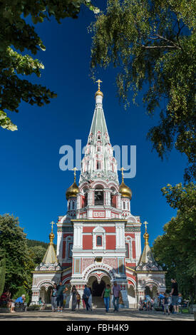 Memorial Temple of the Birth of Christ, Muscovite style, at Shipka Monastery (Shipchenski) in Shipka, Bulgaria Stock Photo