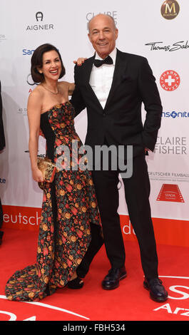 The wife of German actor Heiner Lauterbach, Viktoria Lauterbach, poses ...