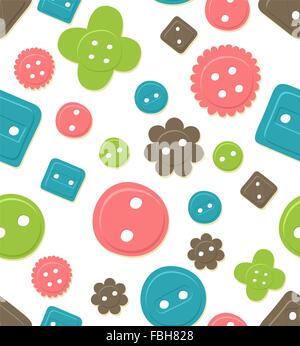 Seamlessly tileable, colorful button pattern Stock Vector