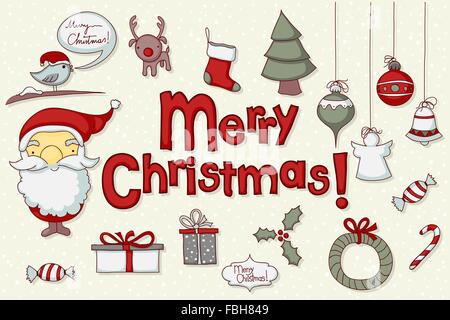 Christmas related doodle for your design Stock Vector