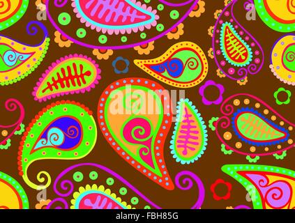 Colorful seamless paisley pattern Stock Vector