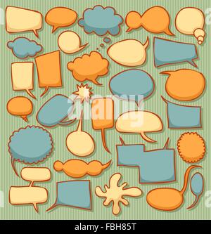 Colorful retro speech bubble collection Stock Vector