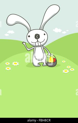 Easter card with cute bunny. Stock Vector