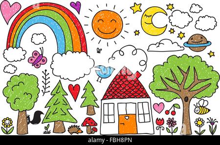Easy and Colorful Scenery Drawing for Kids