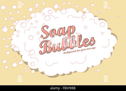 Retro soap bubble background with space for your message Stock Vector