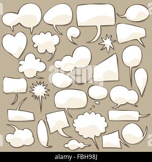 Collection of different shaped speech bubbles. Stock Vector