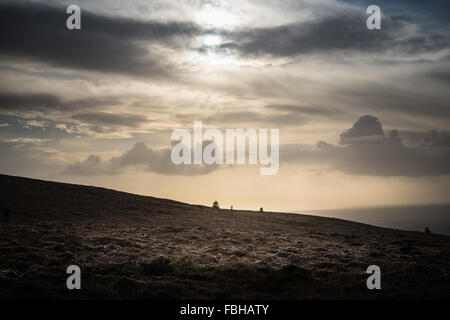 Preseli Mountains in Pembrokeshire, winter horizon view towards Rosebush. Stock Photo