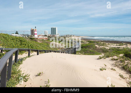 Boardwalk at Summerstrand, Port Elizabeth, Nelson Mandela Bay Municipality, Eastern Cape Province, Republic of South Africa Stock Photo