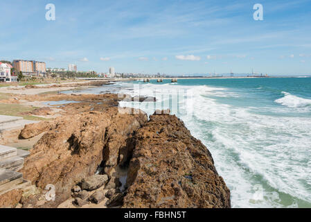 City view from beach at Summerstrand, Port Elizabeth, Eastern Cape Province, South Africa Stock Photo