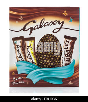 Galaxy Easter Egg on a white background Stock Photo