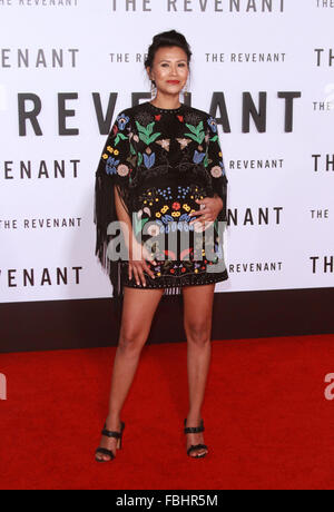Premiere of 20th Century Fox's 'The Revenant' at TCL Chinese Theatre - Red Carpet Arrivals  Featuring: Melaw Nakehk’O Where: Los Angeles, California, United States When: 16 Dec 2015 Stock Photo